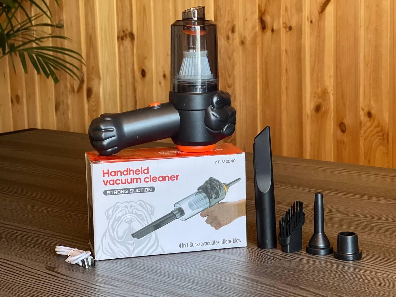 Автомобильный портативный беспроводной аккумуляторный пылесос 2 in1 Vacuum cleaner ЧЕРНЫЙ LY-597