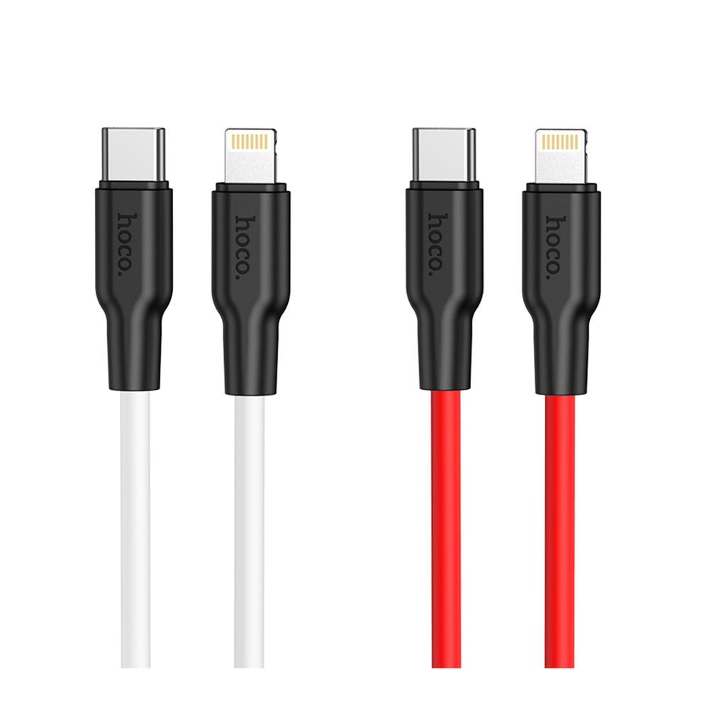 Кабель USB Hoco X21 Plus Silicone PD 20W Type-C to Lightning